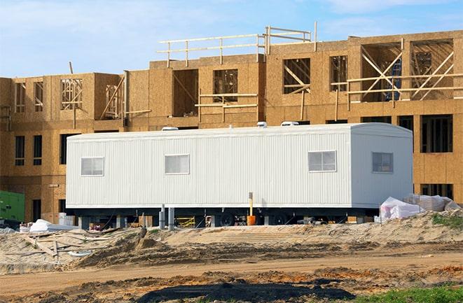 construction workers meeting at office trailers on rent in Carrollwood